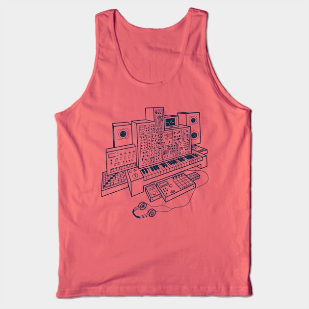 Modular Synthesizer for Electronic Musician Tank Top by Mewzeek_T